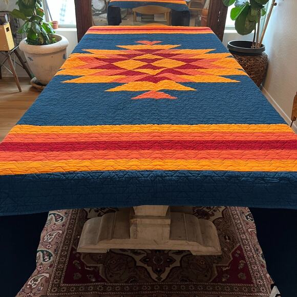 Pendleton Queen Canyon Ranch Quilt 94 x 90" Multicolor Aztec Striped 100% Cotton - Picture 1 of 9